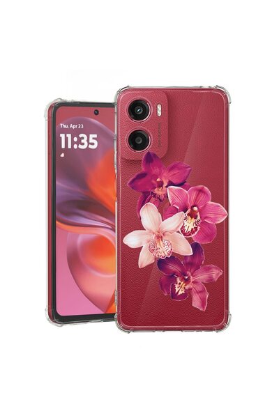 bestcase ¬Æ Husa Anti Shock Compatibila cu Motorola Moto G06, Floral - Red Or...