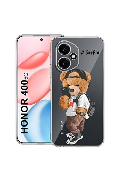 bestcase Прозрачен силиконов калъф за Honor 400, Selfie Teddy Bear, 2036423 T...