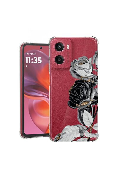 bestcase ¬Æ Husa compatibila Motorola Moto E15, Anti Shock 1.5MM, Black Rose,...