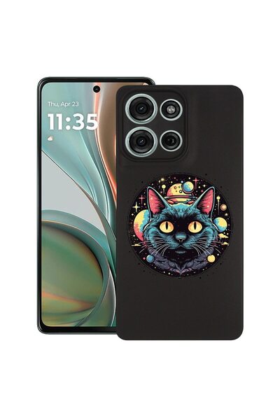 bestcase ¬Æ Husa pentru Motorola Moto G75, Mystic Black Cat, Slim Silicon 0.8...