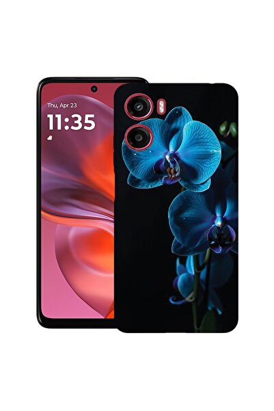 bestcase Калъф за Motorola Moto G05, Синя орхидея, Тънък силиконов 0.8ММ, Уда...