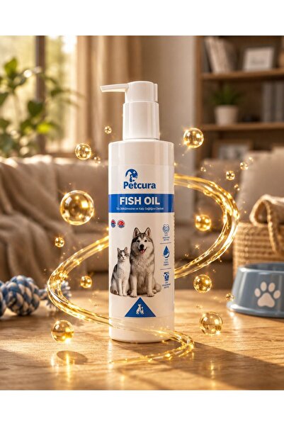 PETCURA Balık ( Somon + Hamsi ) Yağı Genel Sağlık Destekleyici ve Tüy Dökülmesi Önleyici Omega 3-6 - 200 ML