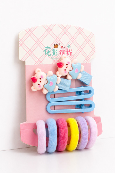 MakeWell Girl's Rabbit Figured Hair Clip Set – Colorful Rubber Hair Clips and...