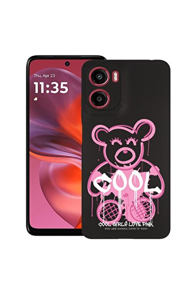 bestcase ¬Æ Husa pentru Motorola Moto E15 / Moto G05, Teddy Bear Cool Pink, S...