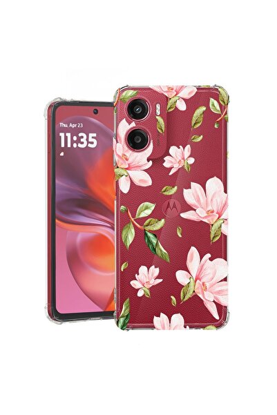 bestcase ¬Æ Husa compatibila Motorola Moto E15, Anti Shock 1.5MM, Flowers Col...