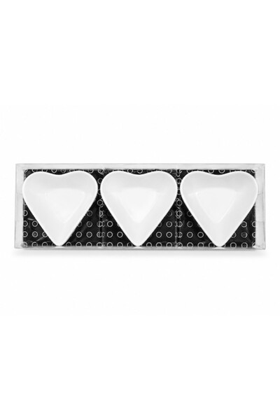 OEM Set de 3 boluri ceramice, în formă de inimă, ideale pentru gustări, aperi...