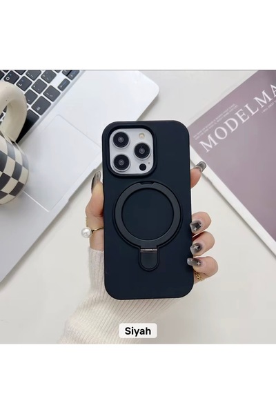 DGN İphone 13 ve İphone 14 Uyumlu Magsafe Yumuşak Silikon Standlı Lens Koruma...
