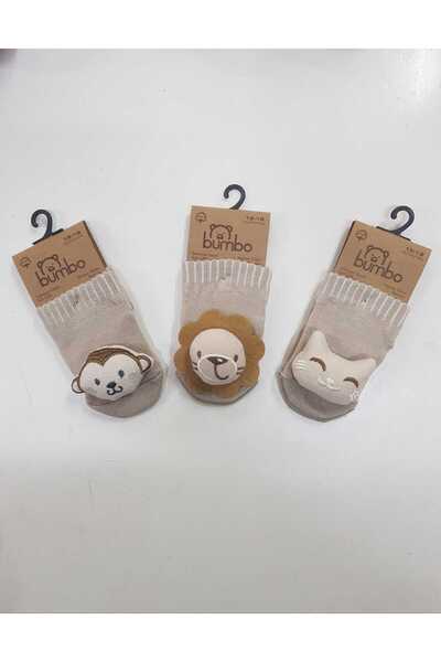 Baby by Bumbo aksesuarlı 3lü kaydırmaz tabanlı bebek çorap