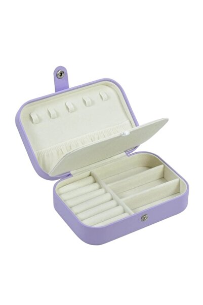 OEM Lilac Organizer Box with Button for Jewelry 16x11.5x5.5cm
