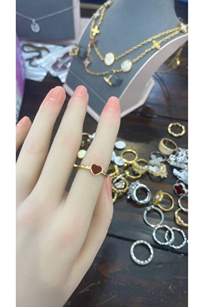FASHİON JEWELRY Gold and Silver Zircon Inlaid Circle Ring