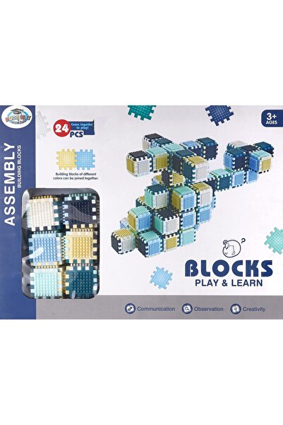 Family Center Building block toy for children's education, 24 pieces, plastic