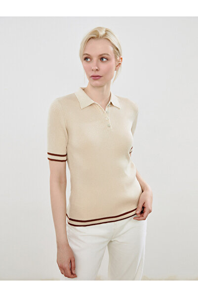LC Waikiki Trendlucky Women's Textured Polo Collar T-Shirt with a Difference ...