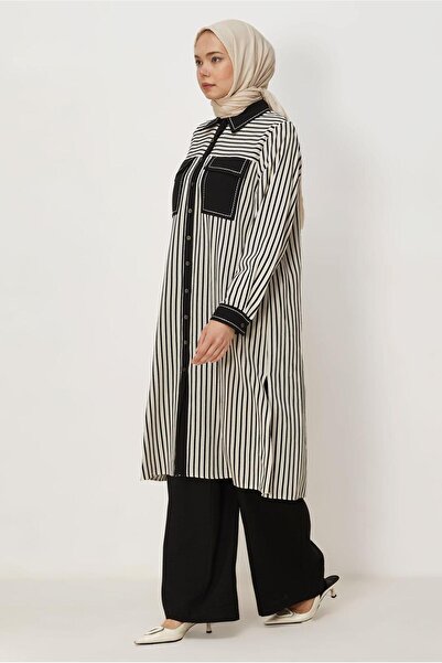 Alvina Striped Linen Suit 46364