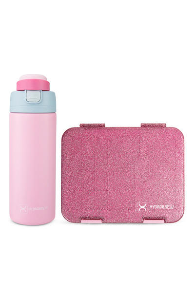 Hydrobrew Sparkle Bento Lunch Box w/ SipSwitch Insulated Water Bottle 720ml |...