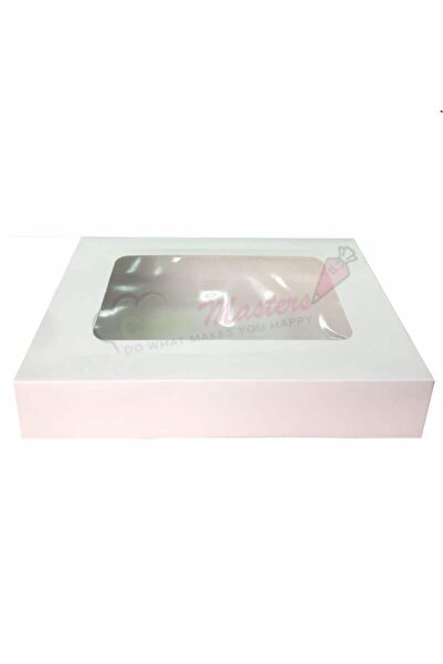 CAKEMASTERS.RO Set de 5 cutii albe cu expunere pentru produse de patiserie 24.5x34.5xH6.5cm