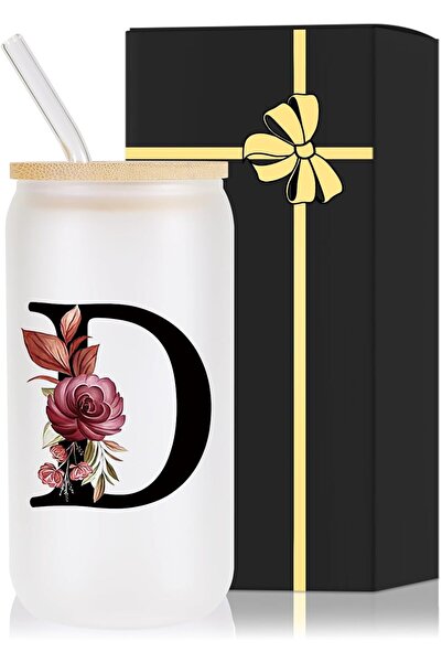NASAQ Wulcea Monogrammed Glass Drinking Cup With Lid Straw Cool Grandma Grand...