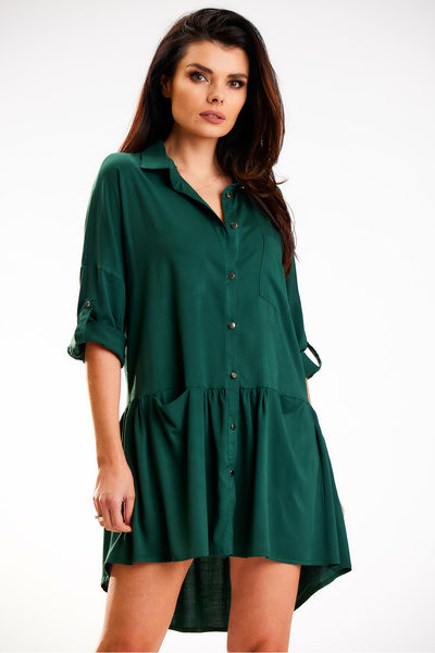 Awama Women's dress, awama, Viscose, A584 - Glass green -, S-M INTL