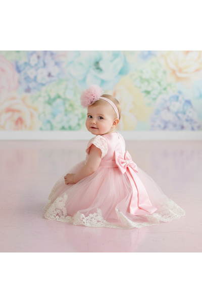Andreeatex Pink Baptism Dress - Caroline - size 74