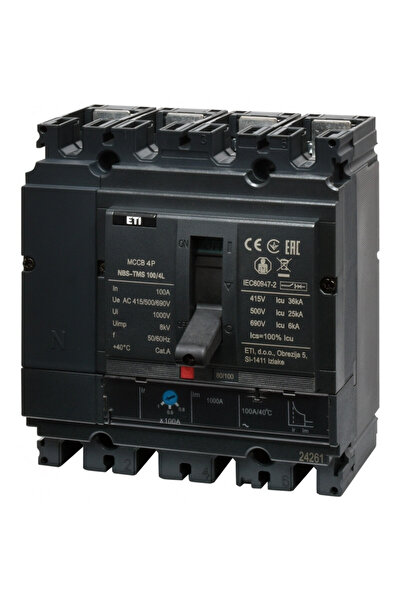 Eti circuit breaker in car nbs-tms 100/4l 100A 4P 004673017