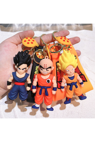 Choice19 Bandai 3PCS-A Dragon Ball Keychain Z Son Goku Vegeta Piccolo for Bac...
