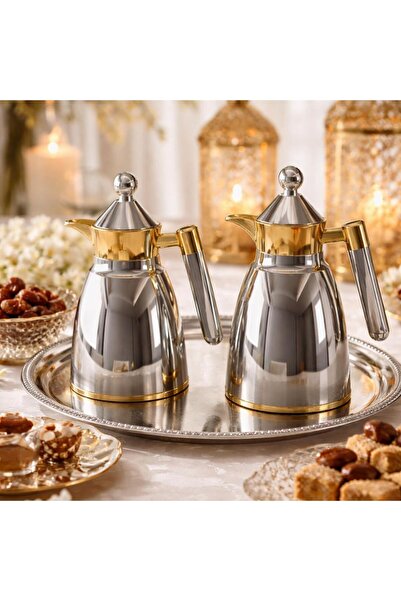 laverahome Set of 2 Tea and Coffee Thermoses - 1 Liter - Durable Materials - ...