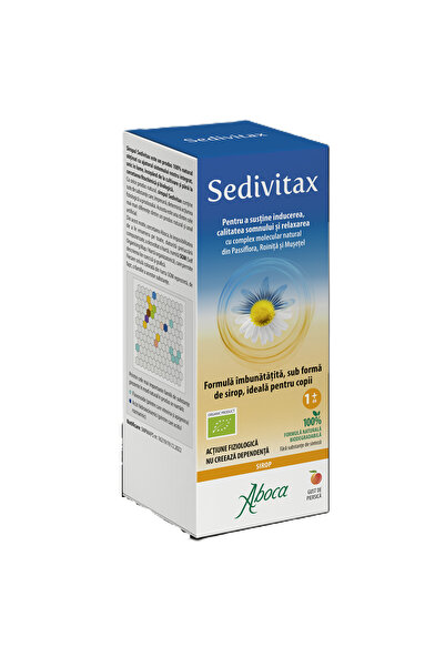 ABOCA Sirop Sedivitax Bio, promovează somnul/relaxarea, ideal pentru copii, 2...