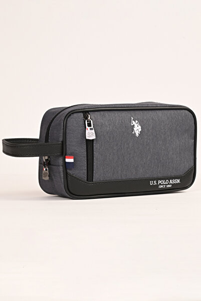 U.S. Polo Assn. Pltrs26087 Gray Men's Hand and Shaving Bag – Water-Resistant,...