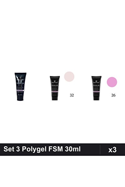 FSM Set 3 Polygel 30ml - Nr.22, Nr.32, Nr.26 - Constructie Unghii
