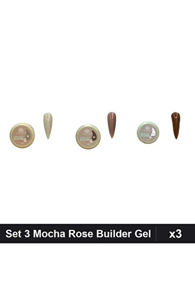 global fashion Set 3 Mocha Rose Builder Gel 15g - Nr.02 Nr.03 Nr.07