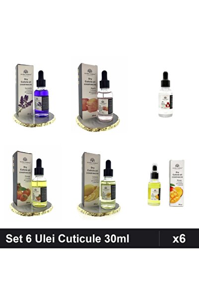 global fashion Set 6 Ulei Cuticule Pipetă 30ml - Lavandă, Măr, Lychee, Mandar...