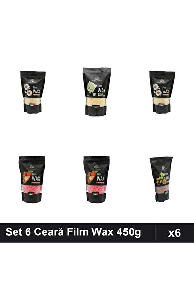 global fashion Set 6 Ceară Epilare Film Wax 450g - Musetel, Ciocolată Albă, C...