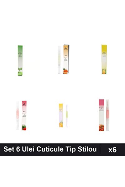 NAİLS Set 6 Ulei Cuticule Tip Stilou - Mar Verde, Portocală, Ananas, Pepene V...