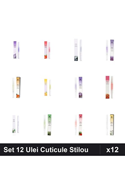 NAİLS Set 12 Ulei Cuticule Tip Stilou - Lavanda, Strawberry, Lemon, Cherry - ...