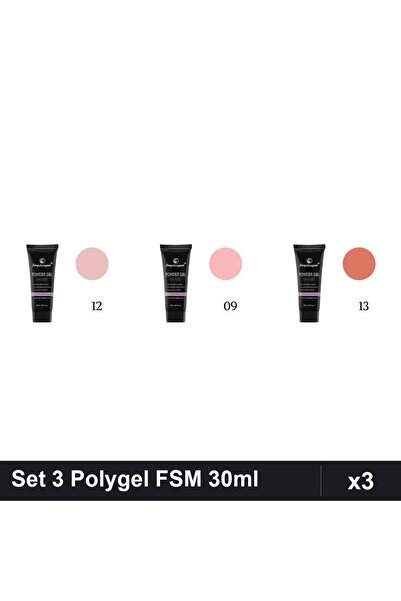FSM Set 3 Polygel 30ml - Nr.12, Nr.09, Nr.13 - Construcție Unghii
