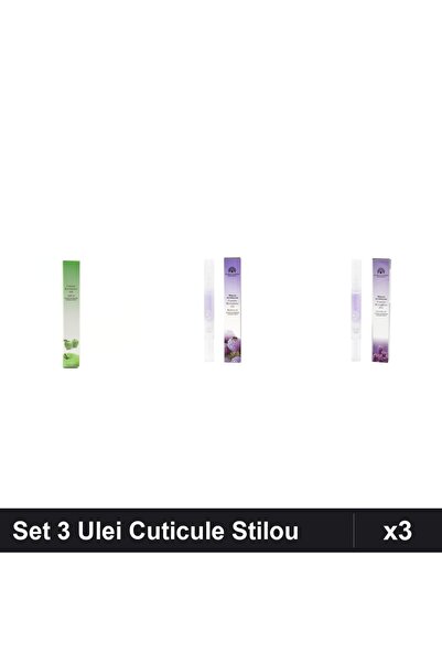 global fashion Set 3 Ulei Cuticule Tip Stilou - Măr Verde, Afine, Lavandă -