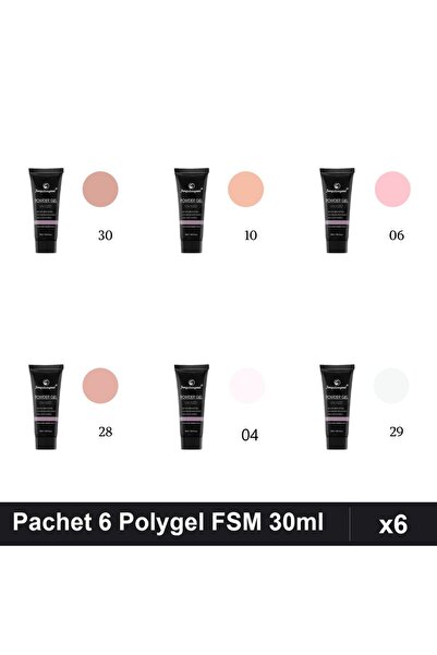 FSM Set 6 Polygel 30ml - Nr.04, Nr.06, Nr.10, Nr.28, Nr.29, Nr.30