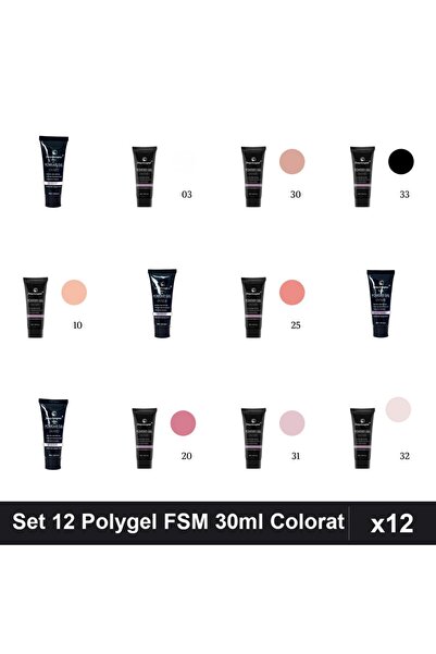 FSM Set 12 Polygel 30ml - Nr.03, Nr.10, Nr.14, Nr.15, Nr.17, Nr.20, Nr.23, Nr...