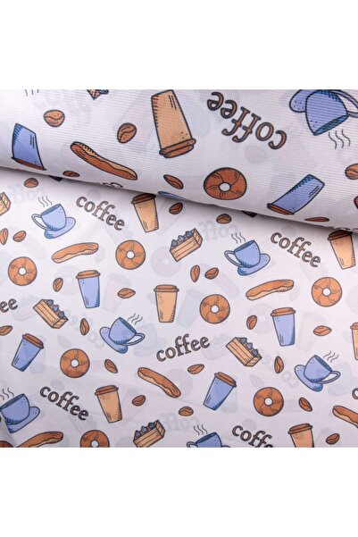 Kahveli Donutlar Raşel Kumaş-5mt (Okul Sıra Masa Piknik Örtüsü Kullanımı İçin)