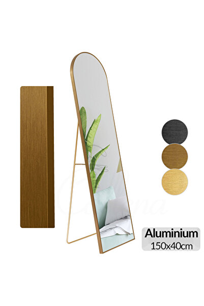 Callena Floor-standing mirror, vertical, 150x40cm, for floor/wall, Bronz fram...