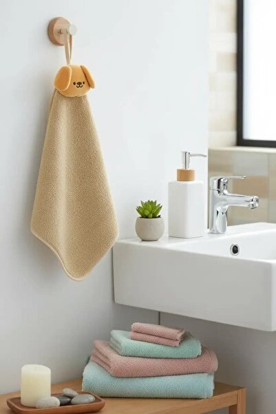 Miniso Licensed Tutogou Series Pangee Hand Towel – 30X30 cm Square Kitchen Ba...