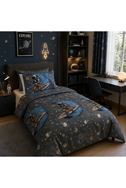 liefhome Husă de pilota cu model spațial astronaut 160x220, cu cearșaf elasti...