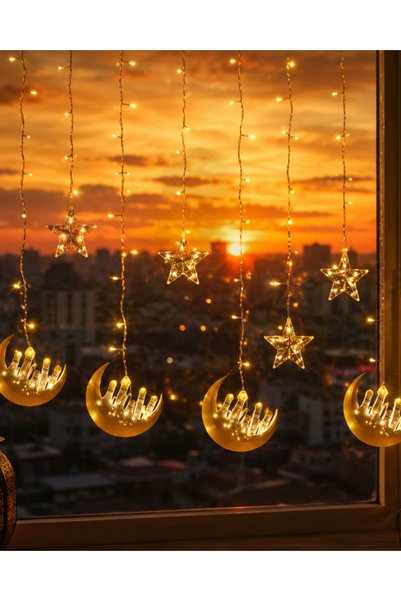 ucuzteknom Ramadan Themed Led Light Decorative Lamp with Crescent and Star Fi...