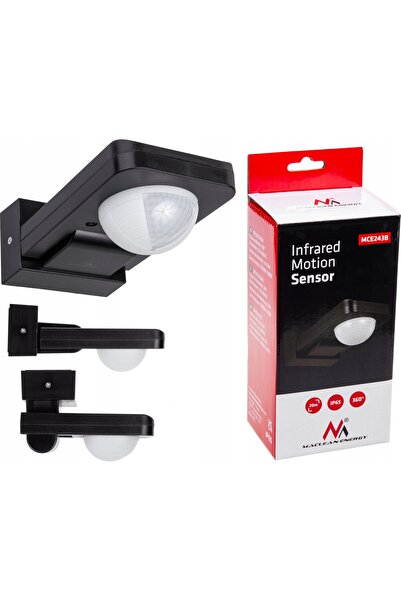 Maclean Senzor de mișcare PIR MCE243 B cu infraroșu, IP65, max 2000W, negru