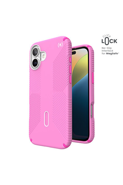 Speck Presidio2 Grip ClickLock & MagSafe - Husă iPhone 16 Plus (Roz Adevărat ...