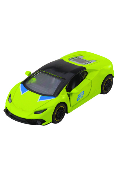 LeanToys Mașină sport cu mecanism de retragere, metal, verde neon, scară 1:43