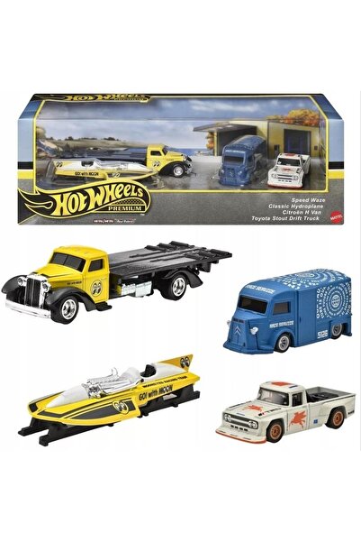 Mattel Games Hot Wheels Dioramă Premium, set de 4 modele asortate