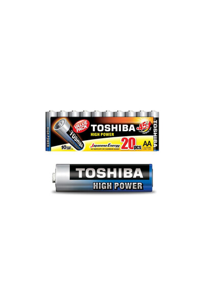 Toshiba Bateria alkaliczna LR6 / AA 1,5V HIGH POWER /PACK 20szt./