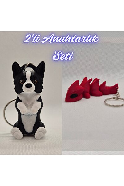 3DAtölyeMaker Black Border Flexible Dog and Fire Engine Red Flexible Dragon K...