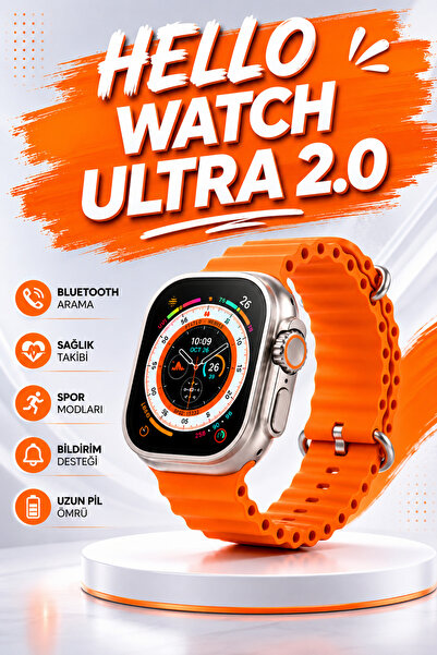 ArmoniaVital Hello Watch Ultra 2.0 49mm Smart Watch HD Ekran Bluetooth Aramal...
