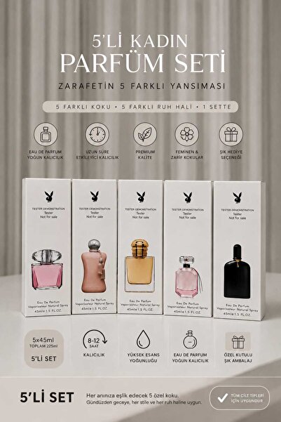 Derinİzz Özel kadın parfümü , 5’li kadın parfüm seti, 5’li paket Edp 45 ml